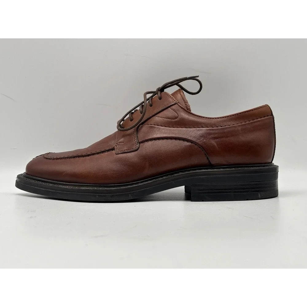 Alfani Men's Brown Leather Split-Toe Derby Oxford Dress Shoes Size 9.5